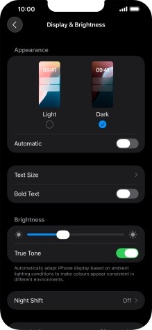 Press the indicator next to 