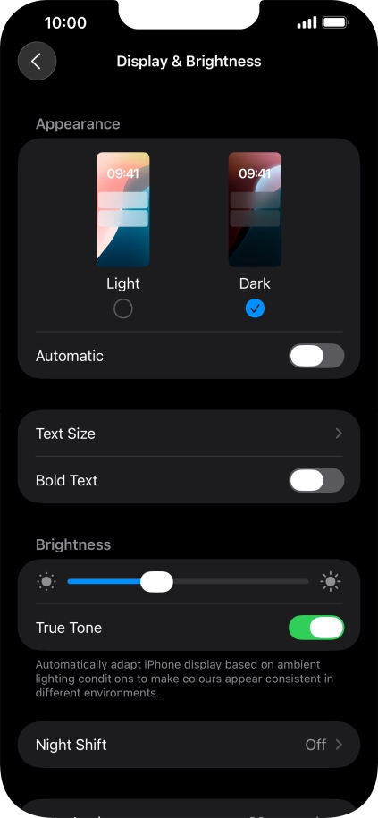 Press the indicator next to 