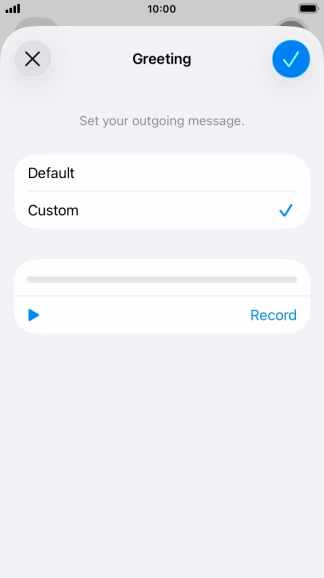 Press the play icon to play back your greeting.