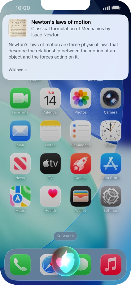 Ask questions or ask Siri to find information on the internet. Ask questions or ask Siri to find information on the internet.