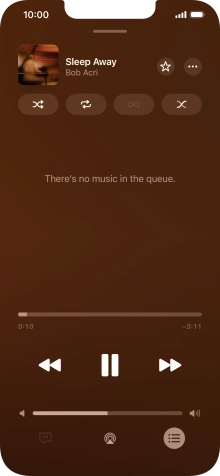 Press the shuffle icon to turn the function on or off.