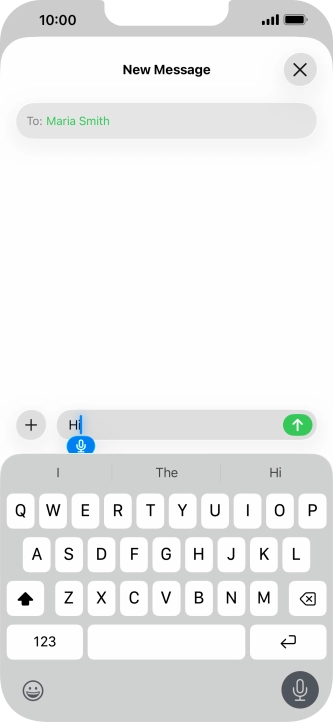Press the microphone icon to end dictation.