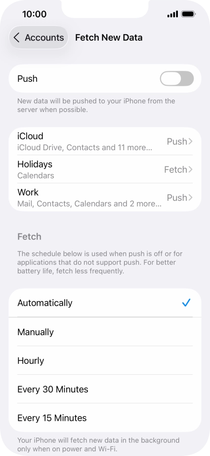 If you turn off the function, press the required setting.