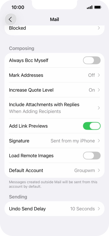 Press Default Account. Press Default Account.