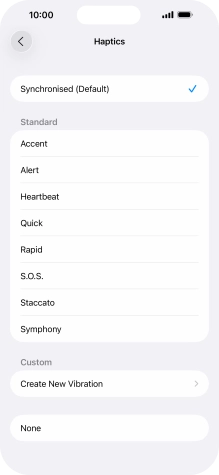 Press the required setting to turn on the function.