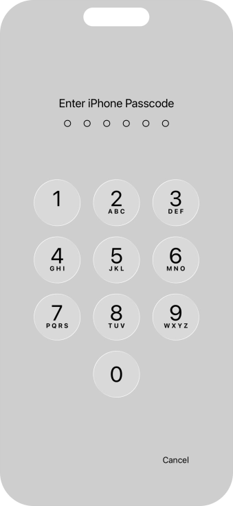 Use the phone lock code you created.