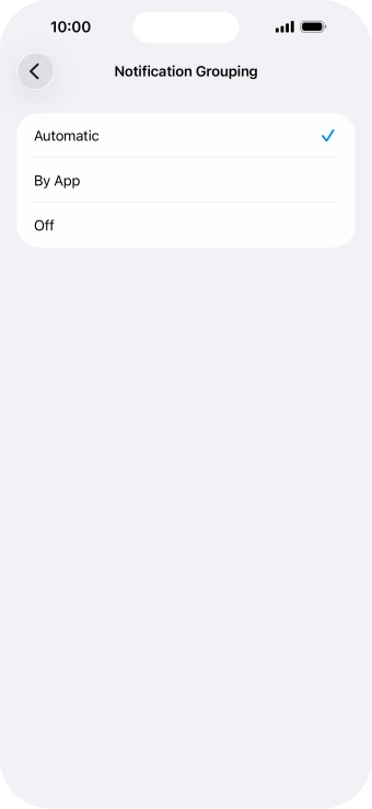 Press the required setting. Press the required setting.