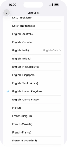 Press the required language.