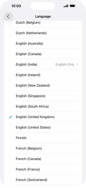 Press the required language.
