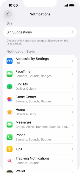 Press the required application. Press the required application.