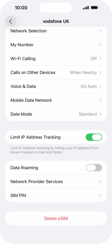 Press Delete eSIM and follow the instructions on the screen to delete your eSIM.