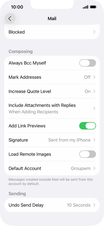 Press Default Account.