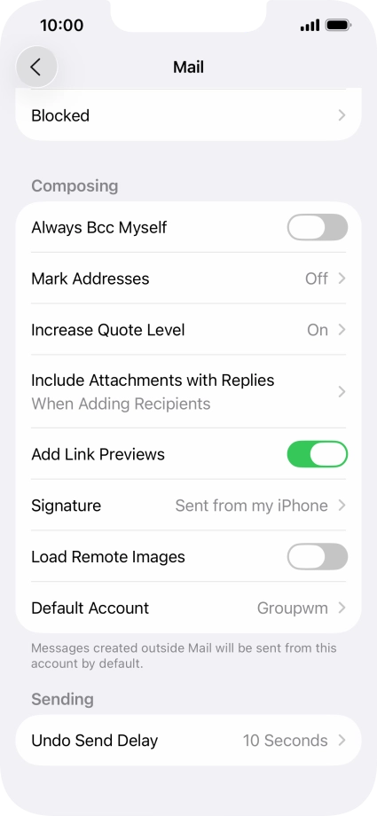 Press Default Account.