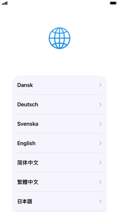 Press the required language. Press the required language.