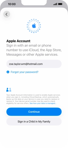 Press Continue. Press Continue.