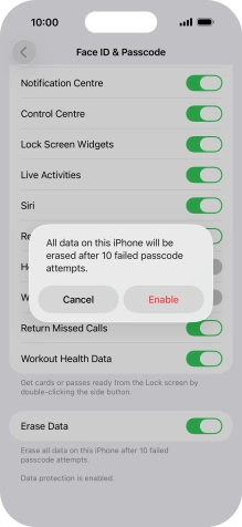 If you turn on the function, press Enable.