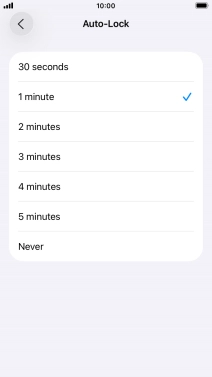 Press the required setting.