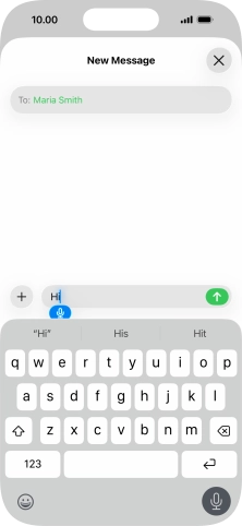 Press the microphone icon to end dictation.