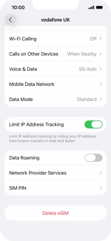 Press Delete eSIM and follow the instructions on the screen to delete your eSIM. Press Delete eSIM and follow the instructions on the screen to delete your eSIM.