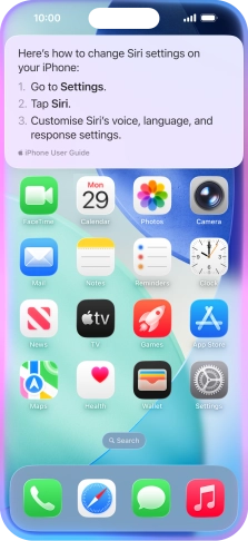 Ask questions about functions and settings on your phone.
