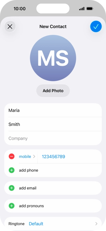 Press the confirm icon.