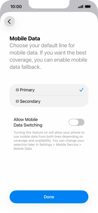 Press the indicator next to 