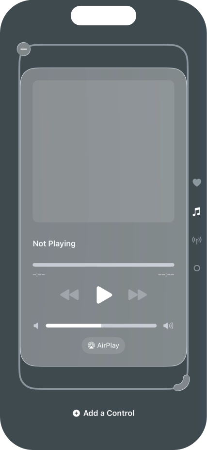 Press the remove icon on the required Control Centre page to remove it from Control Centre.