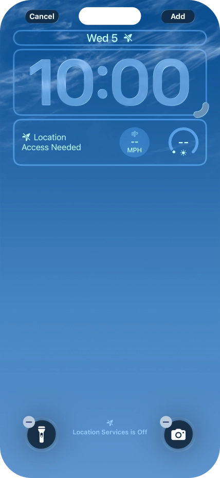 To customise the way the lock screen date is displayed, press the date widget and follow the instructions on the screen to select the required widget display mode.