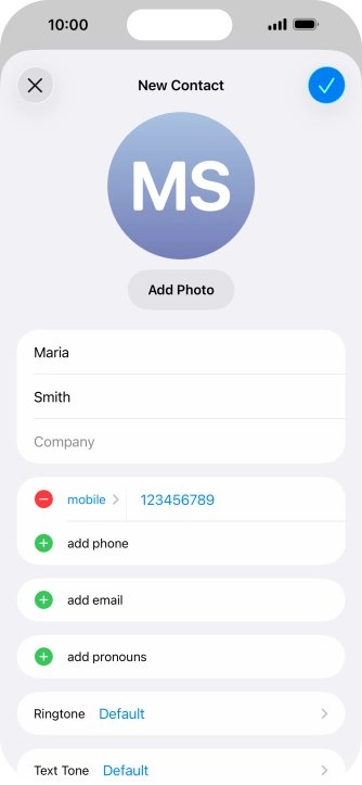 Press the confirm icon.
