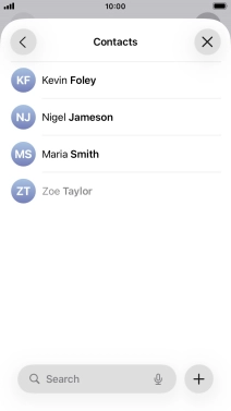 Press the required contact.