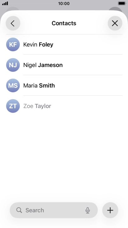 Press the required contact.