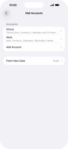 Press the name of the Exchange email account you've just set up.