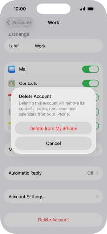 Press Delete from My iPhone.