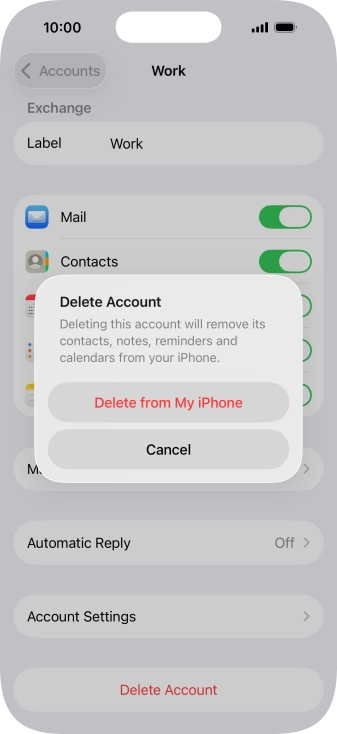 Press Delete from My iPhone.