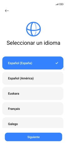 Pulsa el idioma deseado.