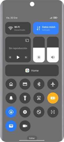Desliza el dedo hacia arriba desde la parte inferior de la pantalla para terminar y volver a la pantalla de inicio.