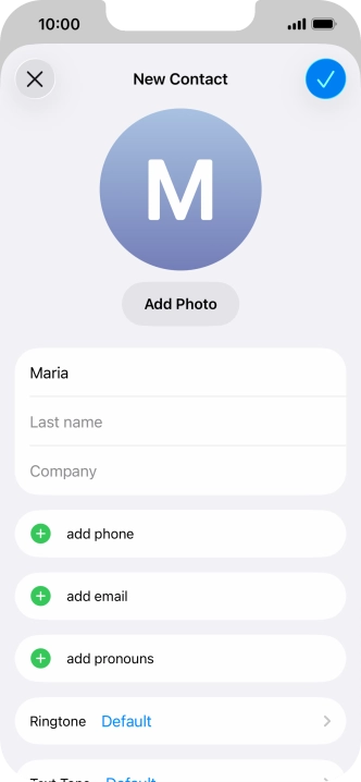 Press Last name and key in the last name.