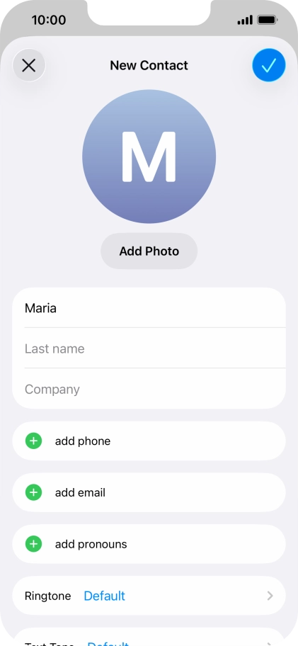 Press Last name and key in the last name.