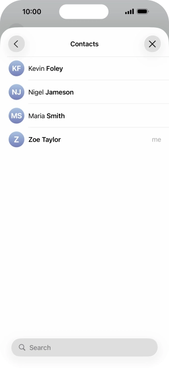 Press the required contact.