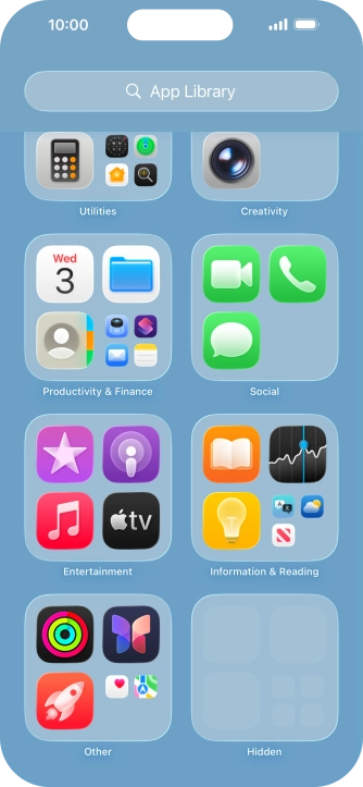 The app is now placed in the Hidden folder in the App Library.