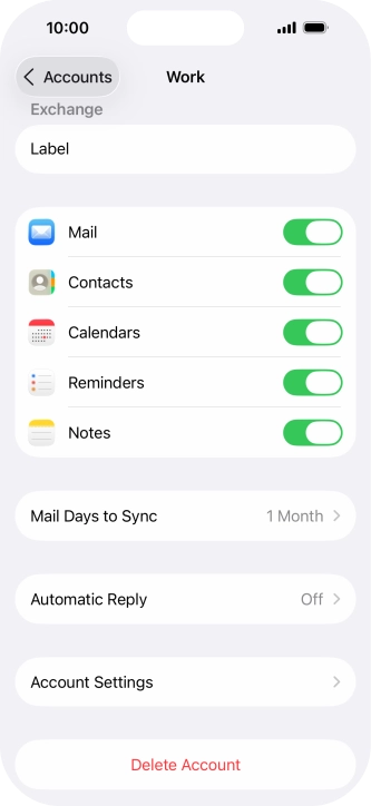 Press Account Settings.