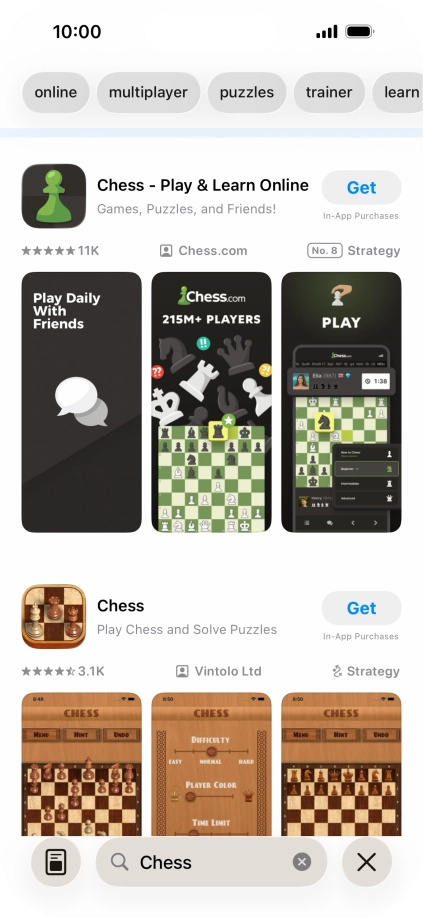 Press the required app.