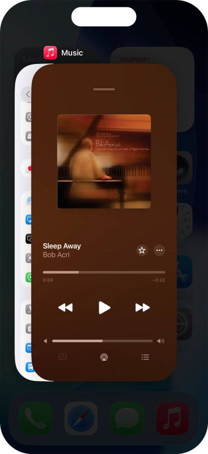 Slide upwards on the required application to end it.