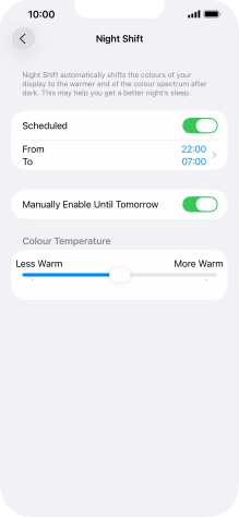 Press and drag the indicator below 
