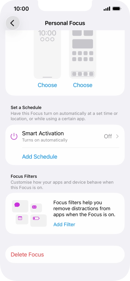 Press the required screen type and follow the instructions on the screen to select the required settings.