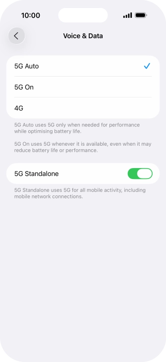 To turn on automatic switch between 5G and 4G, press 5G Auto. To turn on automatic switch between 5G and 4G, press 5G Auto.