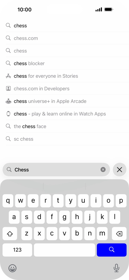 Press the search icon.