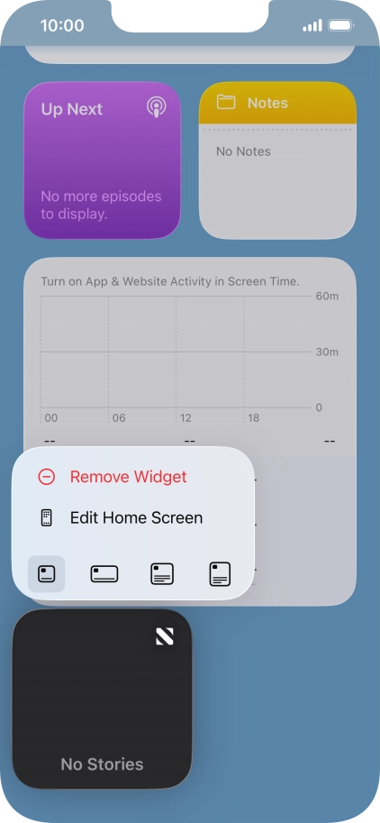 Press Remove Widget.