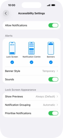 Press the indicator next to 