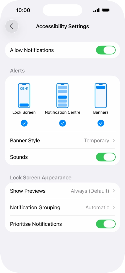 Press the indicator next to 
